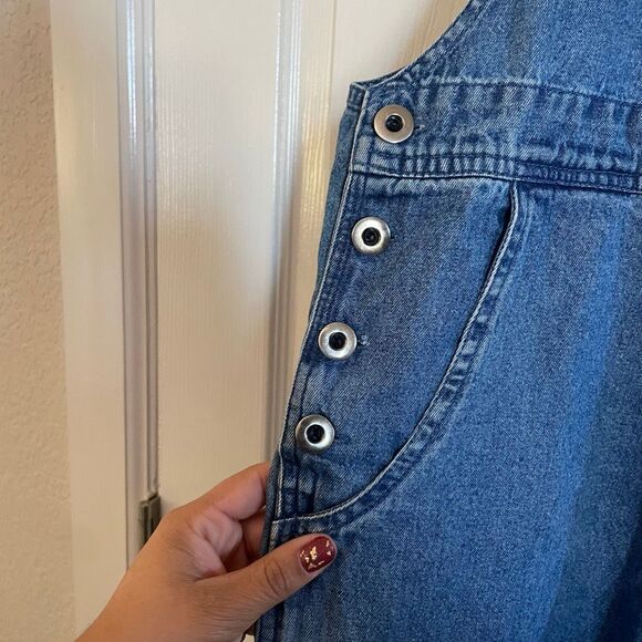 Donna Ricco Medium Vintage Y2K Denim Jean Overalls Embroidered - Picture 4 of 8